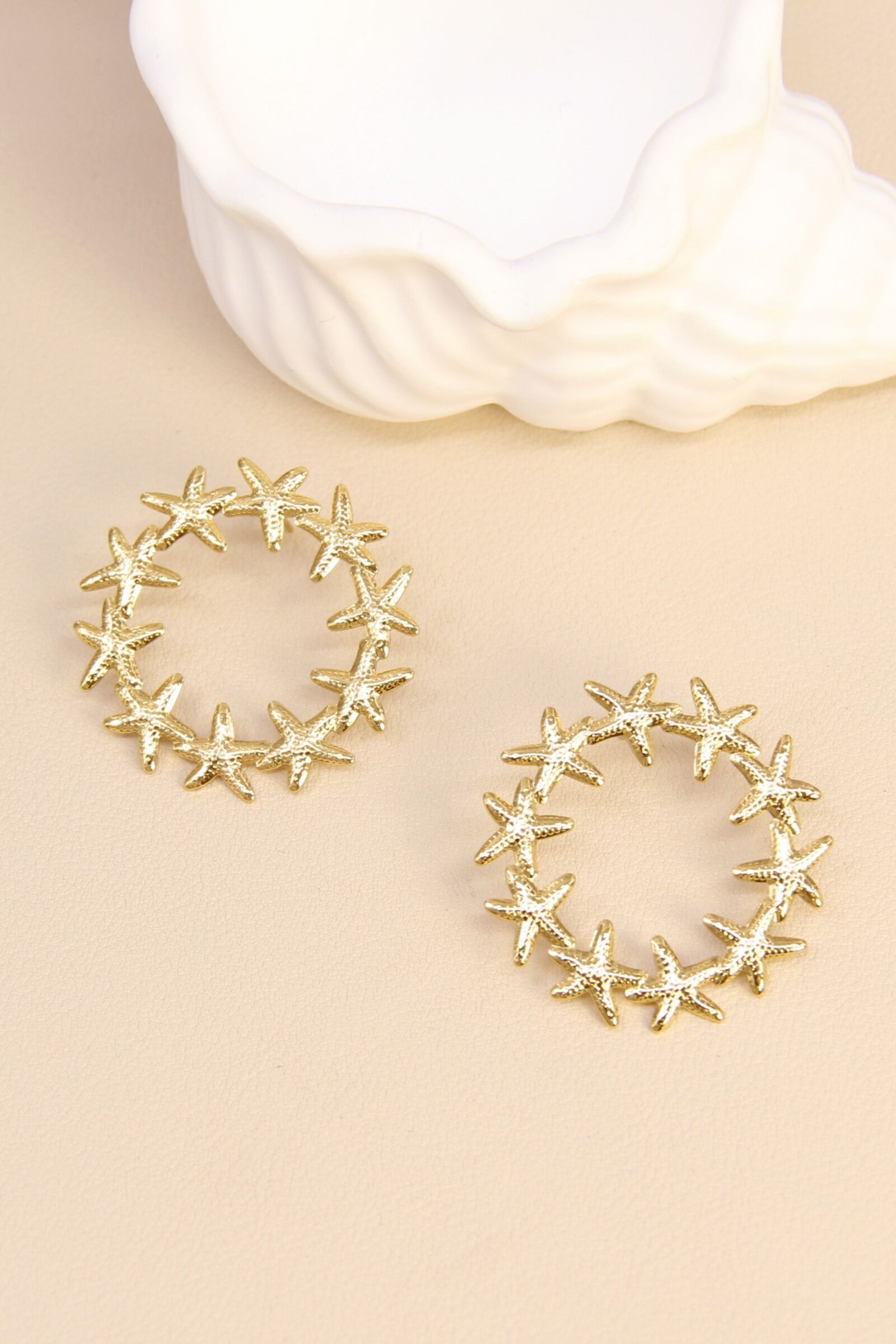 Runde Seestern-Ohrringe – Edelstahl