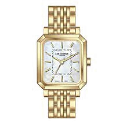 LeeCooper – ELLA – LC08203 – Orologio da donna – Quarzo analogico 3 lancette – Cassa rettangolare in metallo – Quadrante in madreperla