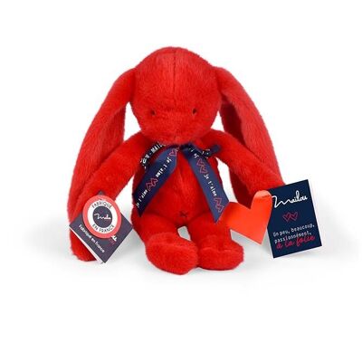 LAPIN Méloé 37 cm - Rouge Passion - Je t’aime "à la folie"