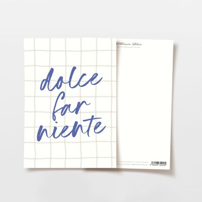 Postcard dolce far niente checkered, FSC certified
