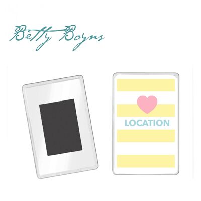 Yellow Stripe Customised Fridge Magnet