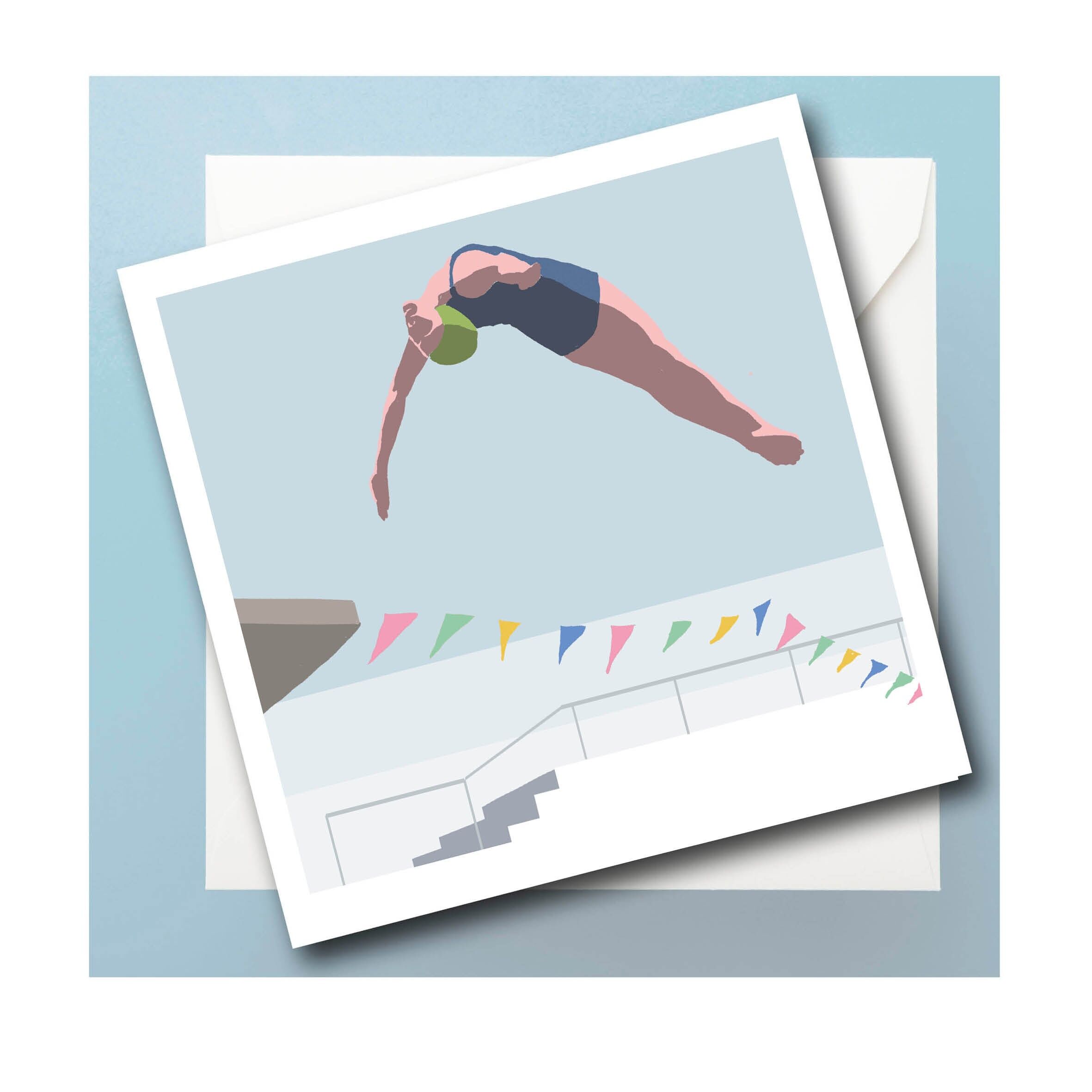 Biglietto d'auguri personalizzato per piscina per immersioni