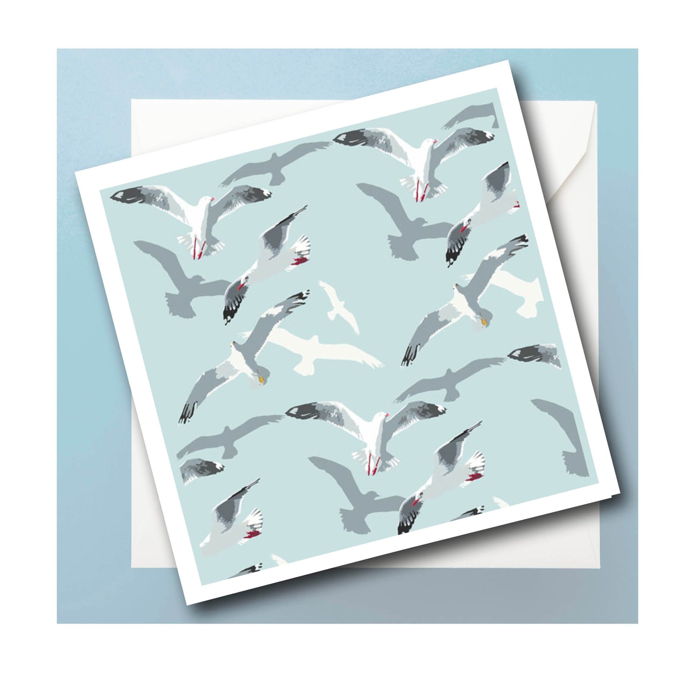 Biglietto d'auguri personalizzato "Gabbiani"