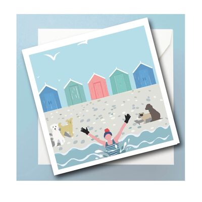 Jumping with Dogs Customised Greeting Card