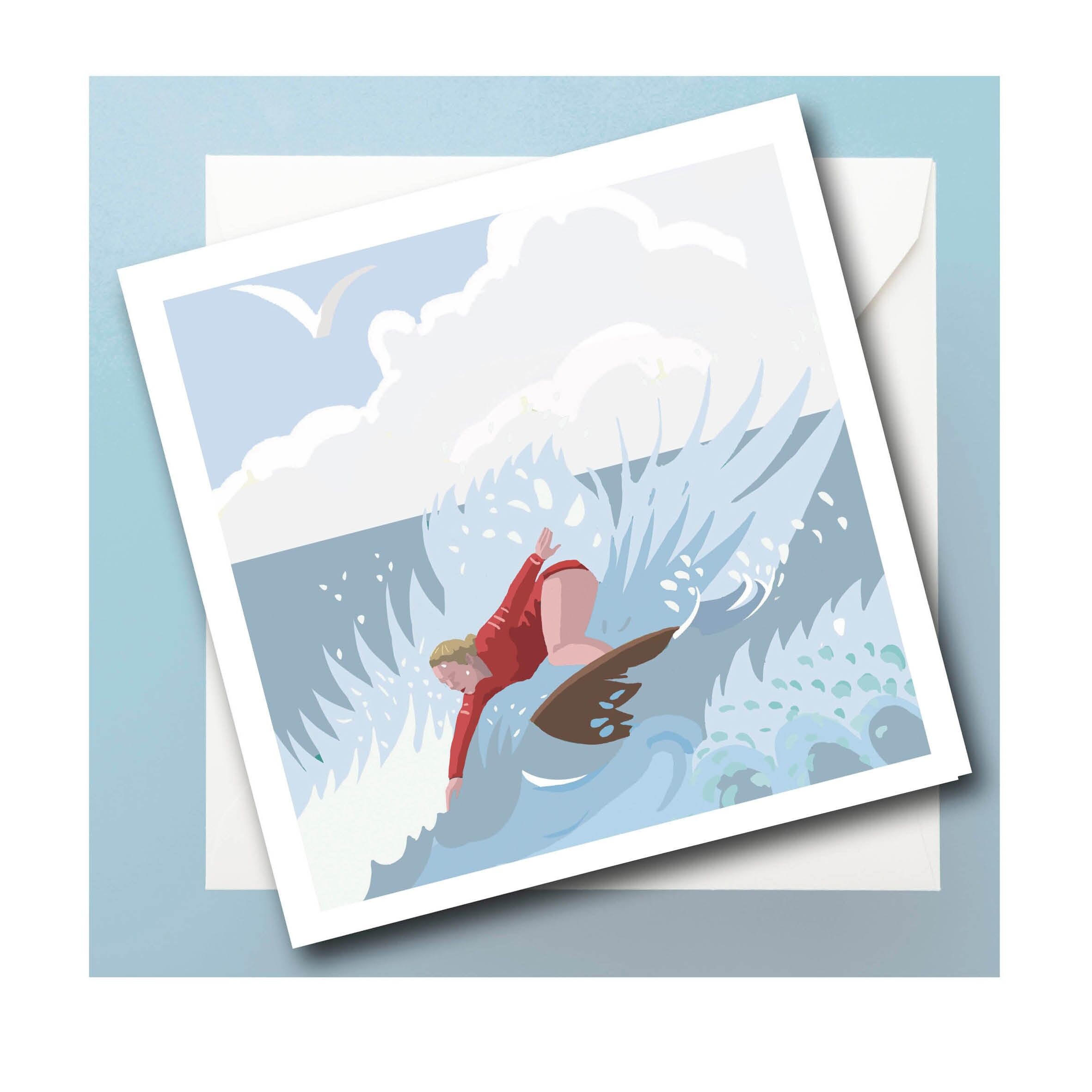 Biglietto d'auguri personalizzato Surfer
