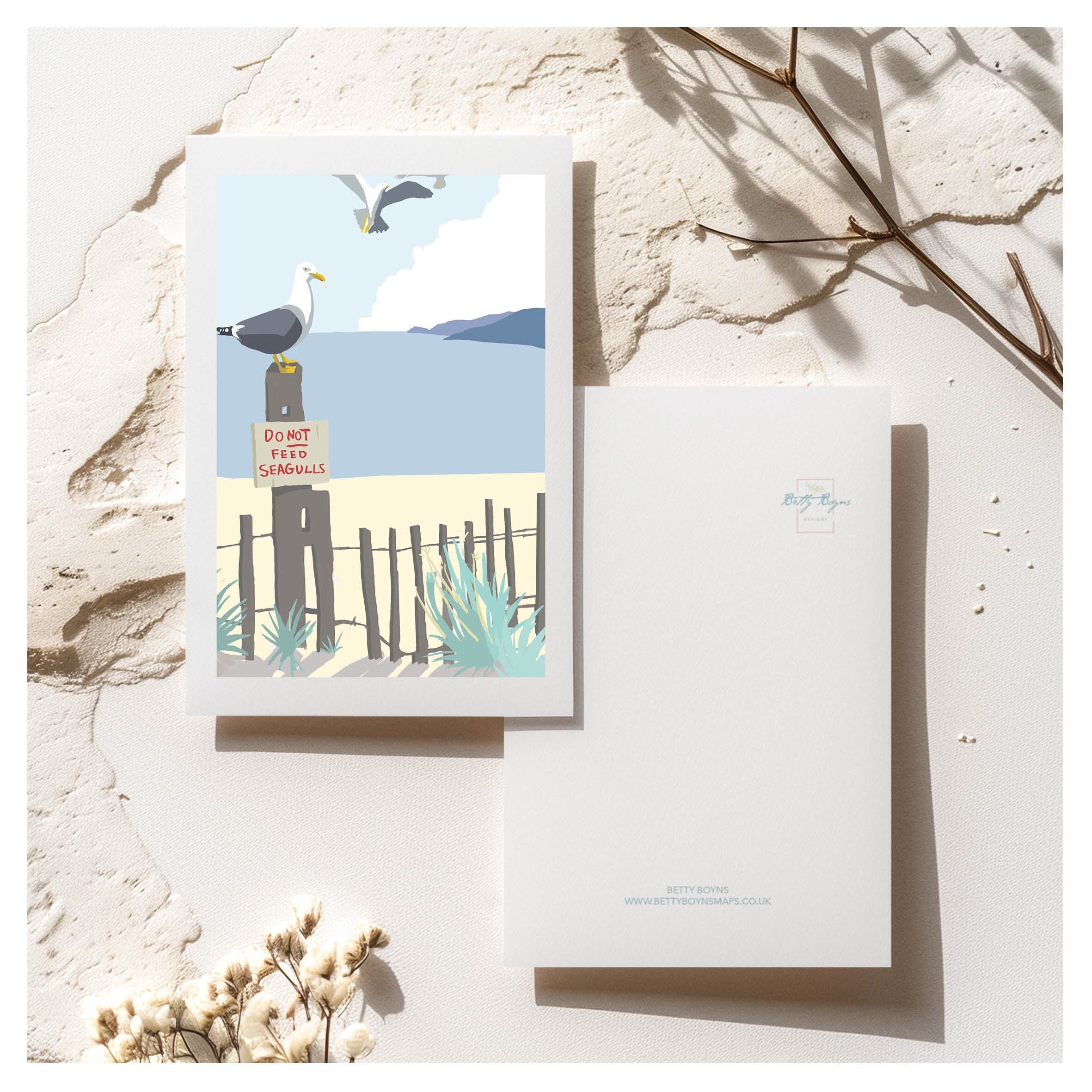 Cartolina personalizzata "Dai da mangiare al gabbiano"