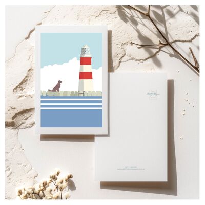 Lighthouse & Dog Customised Postcard