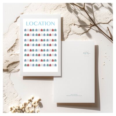 Beach Huts Customised Postcard
