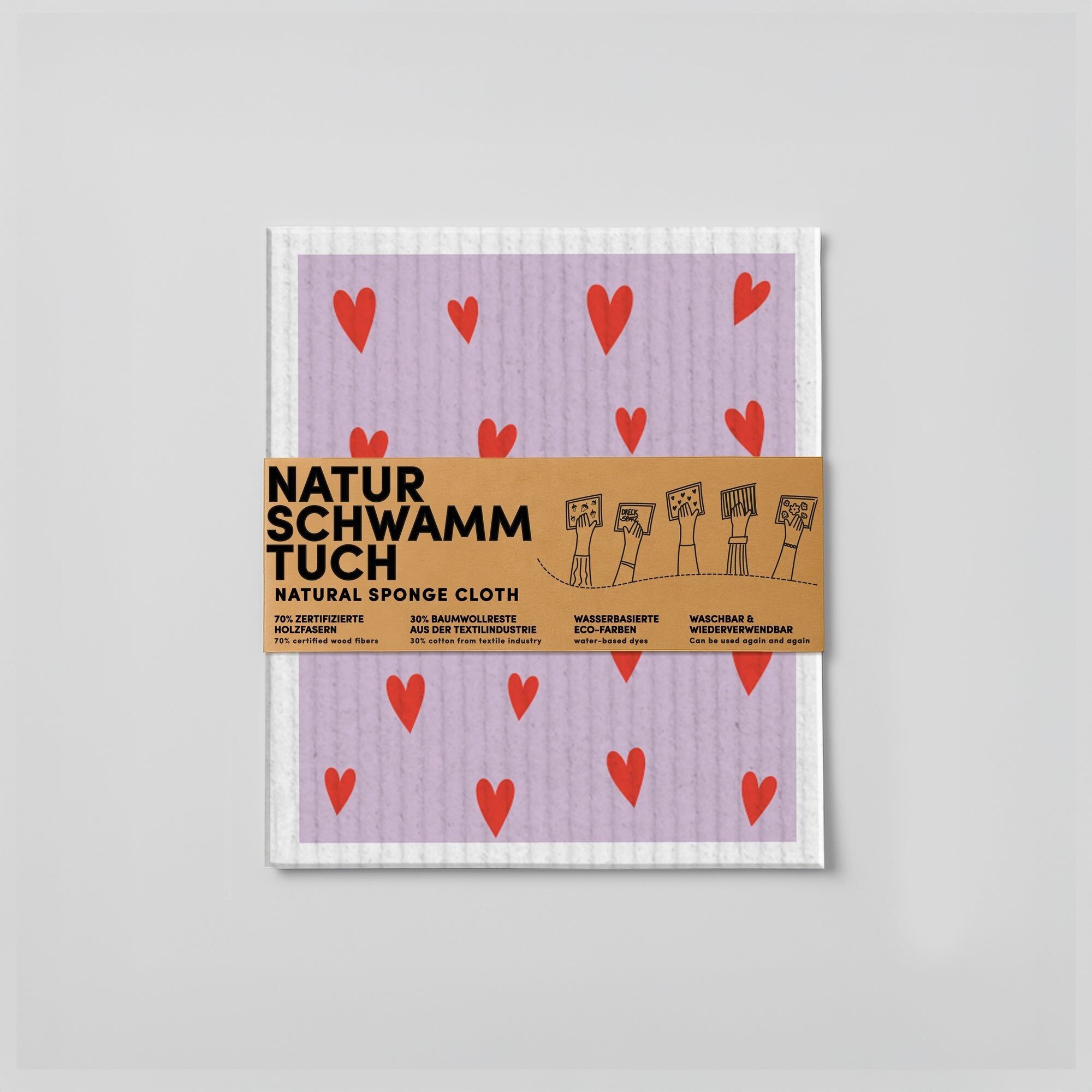 Sponge cloth - hearts - no. 4