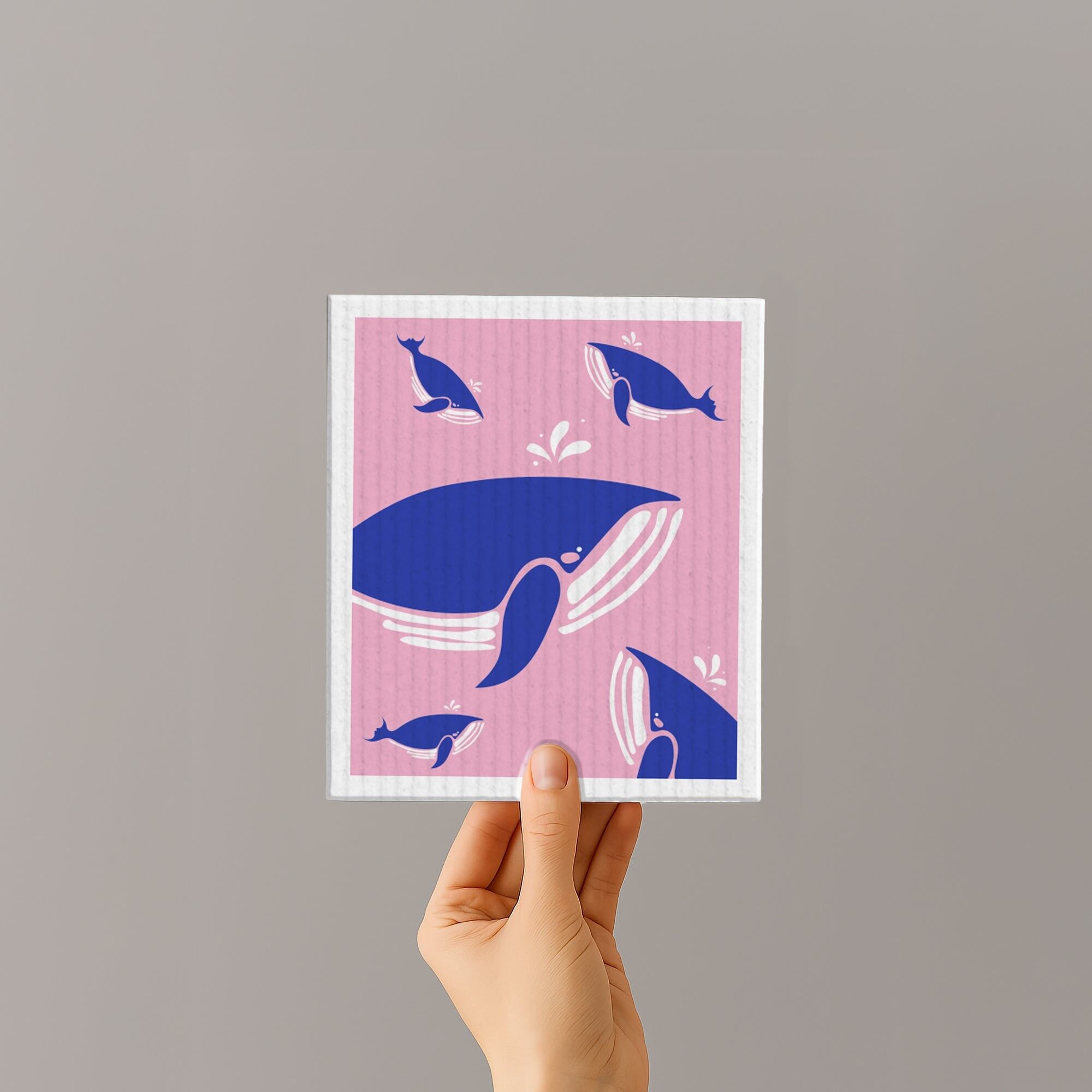 Sponge cloth - whales - no.11