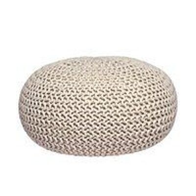 Pouf tricoté Homestoreking - Naturel - Coton - L