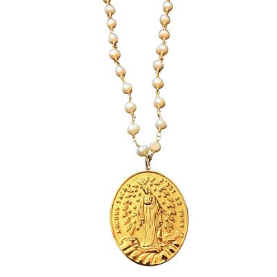 Collier Maria long - Perles Blanches