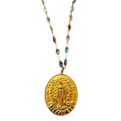 Collar largo María - Cadena ovalada multicolor