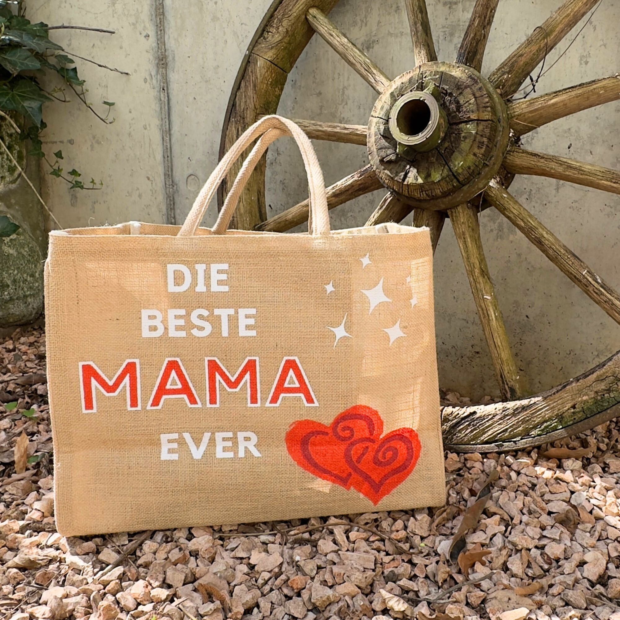 Domelo große Jute Einkaufskorb, 100% Vegane Einkaufstasche/ Handtasche Strandtasche Badetasche Jutetasche Tragetasche Mama Tasche