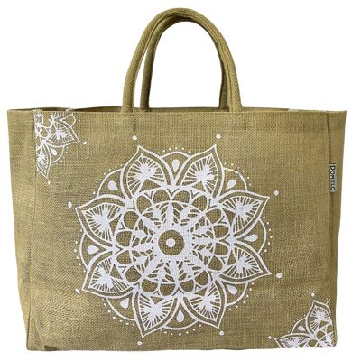 Domelo grande cestino per la spesa in iuta, borsa vegana al 100%, borsa per la spesa, borsa da spiaggia, borsa da bagno, borsa in iuta, borsa per il trasporto, mandala