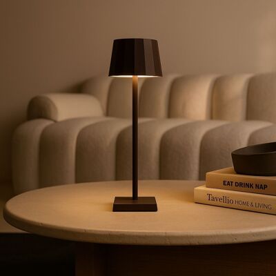 Lampada da tavolo ricaricabile Wouter Mocha Brown - Ricarica wireless, dimmerabile, durata della batteria di 120 ore