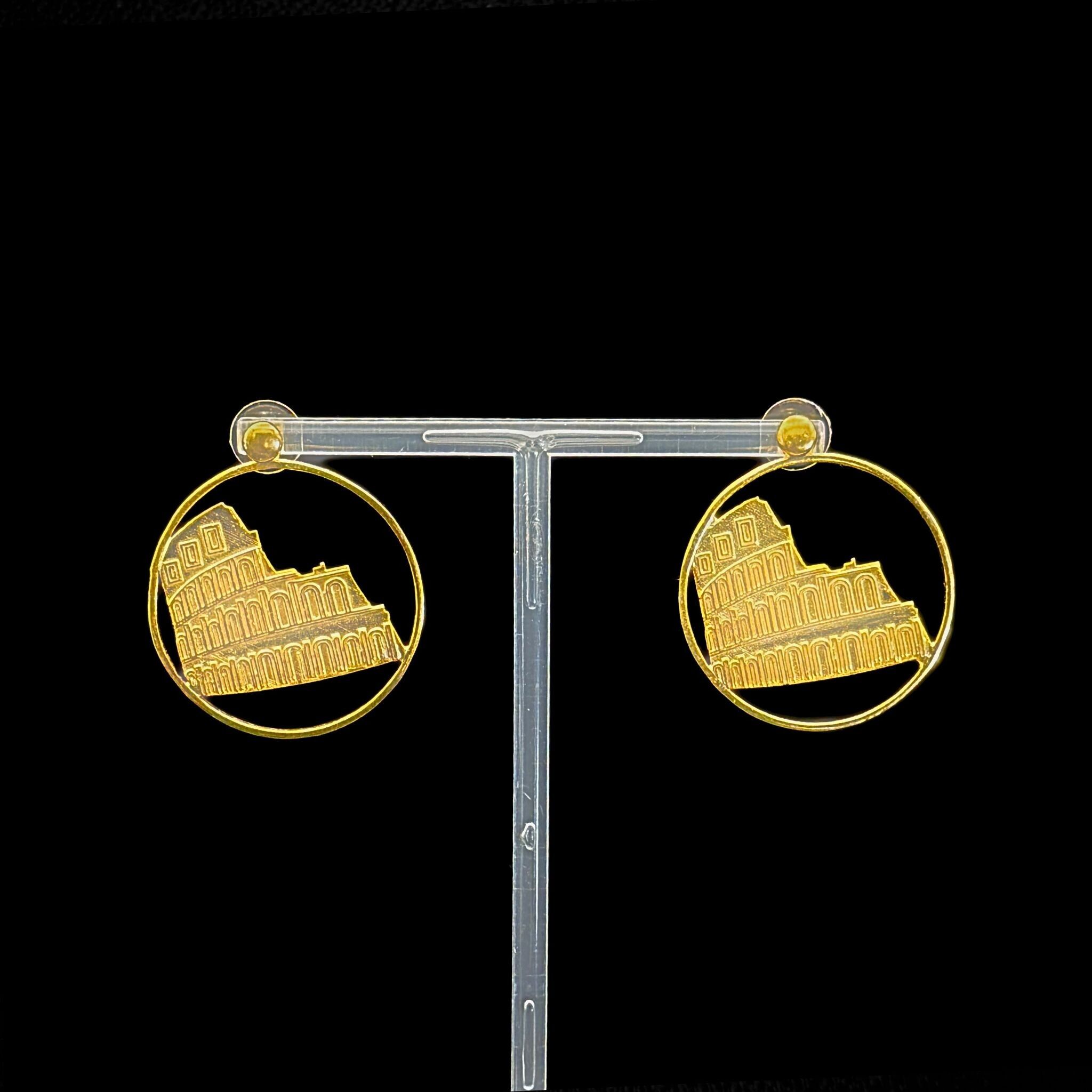 Boucles d'oreilles à tige et créoles Colisée - Or