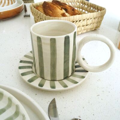 Striped cup and saucer set - RAVAYA