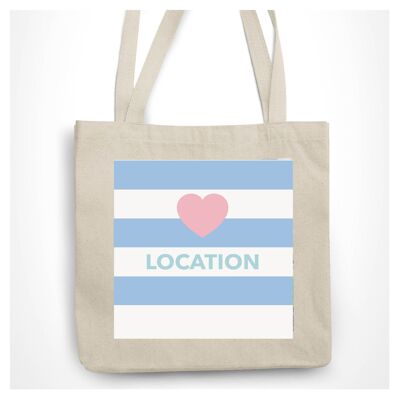 Blue Stripe Customisable Tote Bag