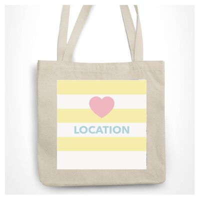 Bolsa de mano personalizable con rayas amarillas