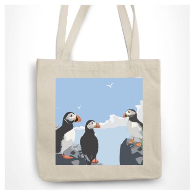 Puffins 3 Customisable Tote Bag