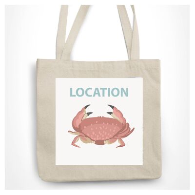 Bolsa de tela personalizable con forma de cangrejo