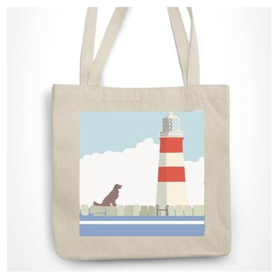 Sac fourre-tout personnalisable Phare et chien