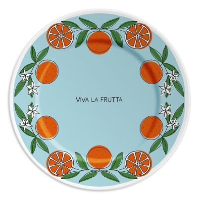1 assiette diam 21 avec VIVA LA FRUTTA et ORANGES