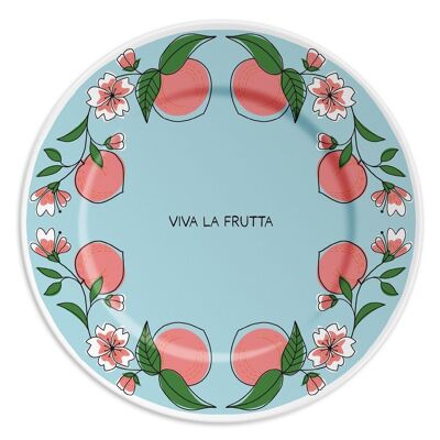 1 assiette diam 21 avec VIVA LA FRUTTA et PÊCHES