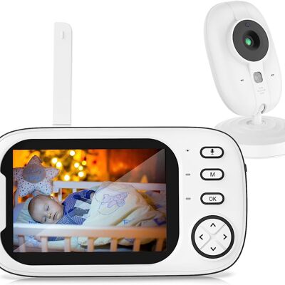 Babyphone avec 3.Écran LCD HD XXL 5 pouces – USB Type-C, vision nocturne, audio bidirectionnel, surveillance de la température, berceuses