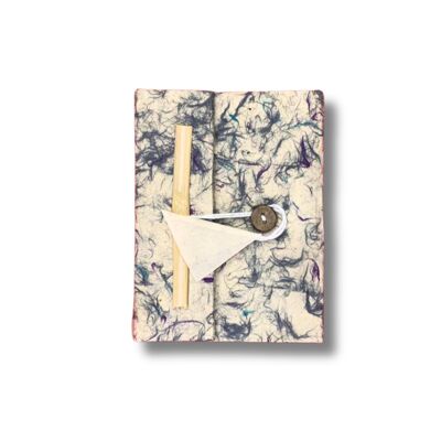Medium Lokta Notebook - Mixed Blue Cotton