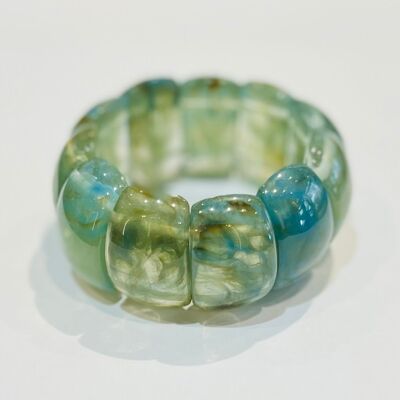 Bracciale elastico con perle rotonde e bombate in resina, look pop