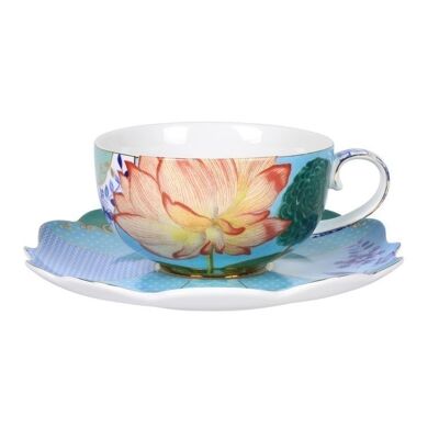 Pair tea cup Royal Flowers - 28cl