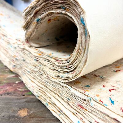 10x Papier cadeau artisanal Lokta - Couleurs mélangées
