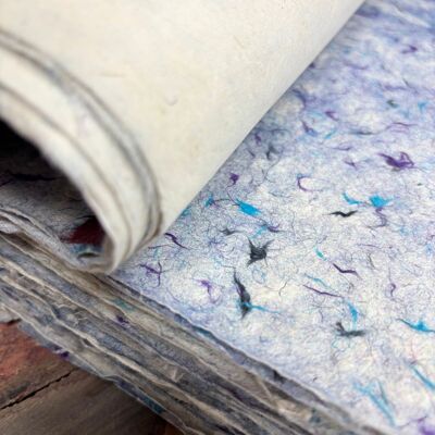 10x Carta da regalo Lokta Craft - Cotone blu