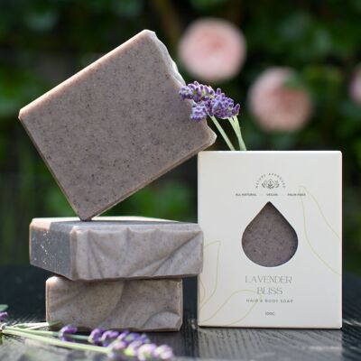 Lavender Bliss - Savon pour les cheveux et le corps - Vegan - Sans huile de palme (100 g)