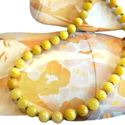 Collana Giada gialla 10mm