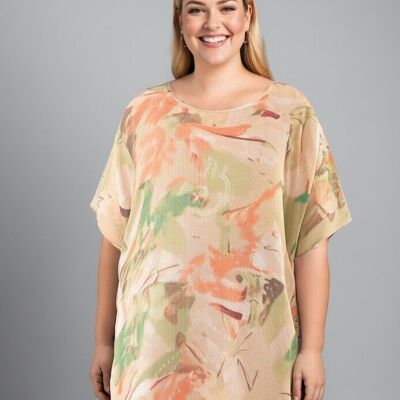 Plus size green printed top (C6596)