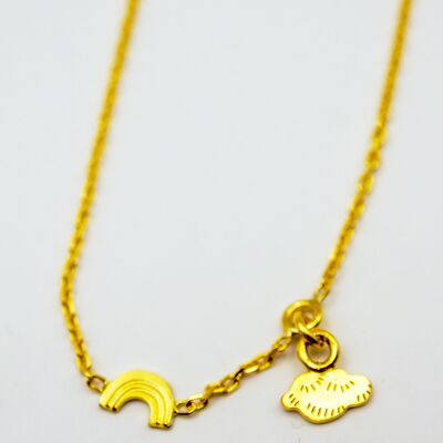 Children's Duo Bracelet in fine gold plated Rainbow x Cloud - Made in France