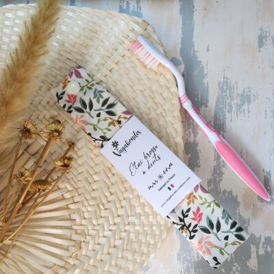 Coated cotton toothbrush pouch