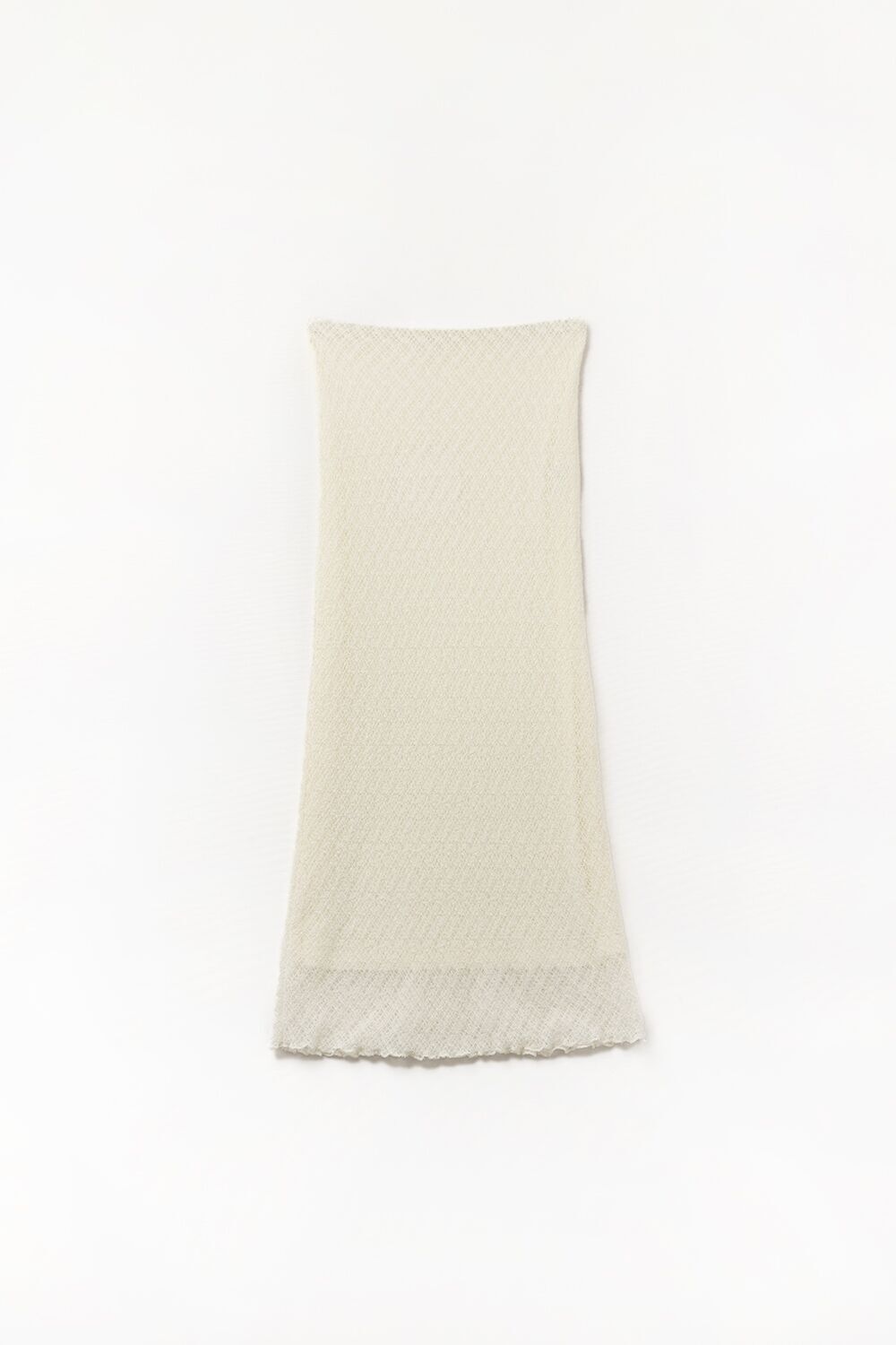 Gonna midi foderata in maglia beige