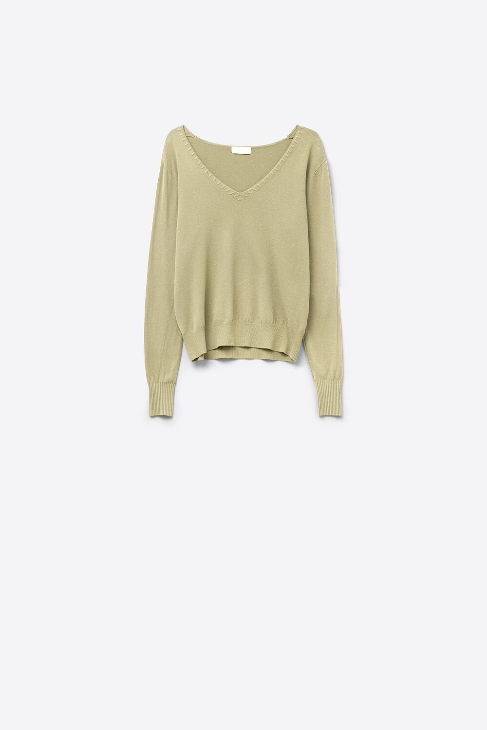 Maglione cammello con scollo a V