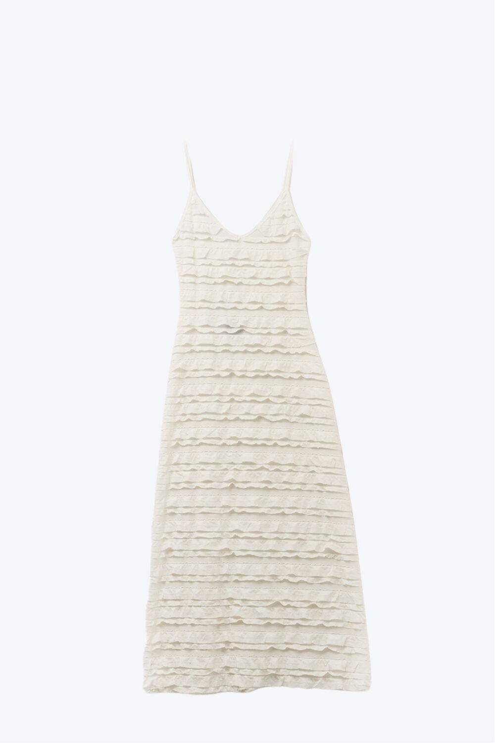 abito lungo color crema in giallo con spalline