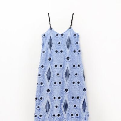 spagetti strap floral Maxi dress in blue