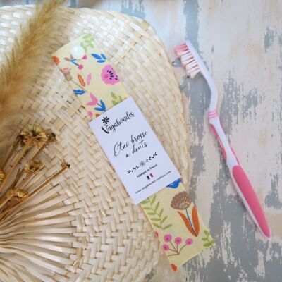 Coated cotton toothbrush pouch