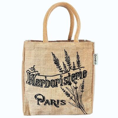 Domelo jute handbag small jute bag vegan shopping basket mini tote bag