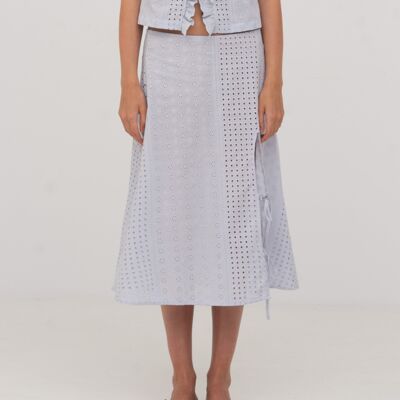 Blue Lumora White Midi Skirt