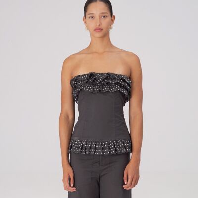 Night Noctis Brown Polka Dot Top