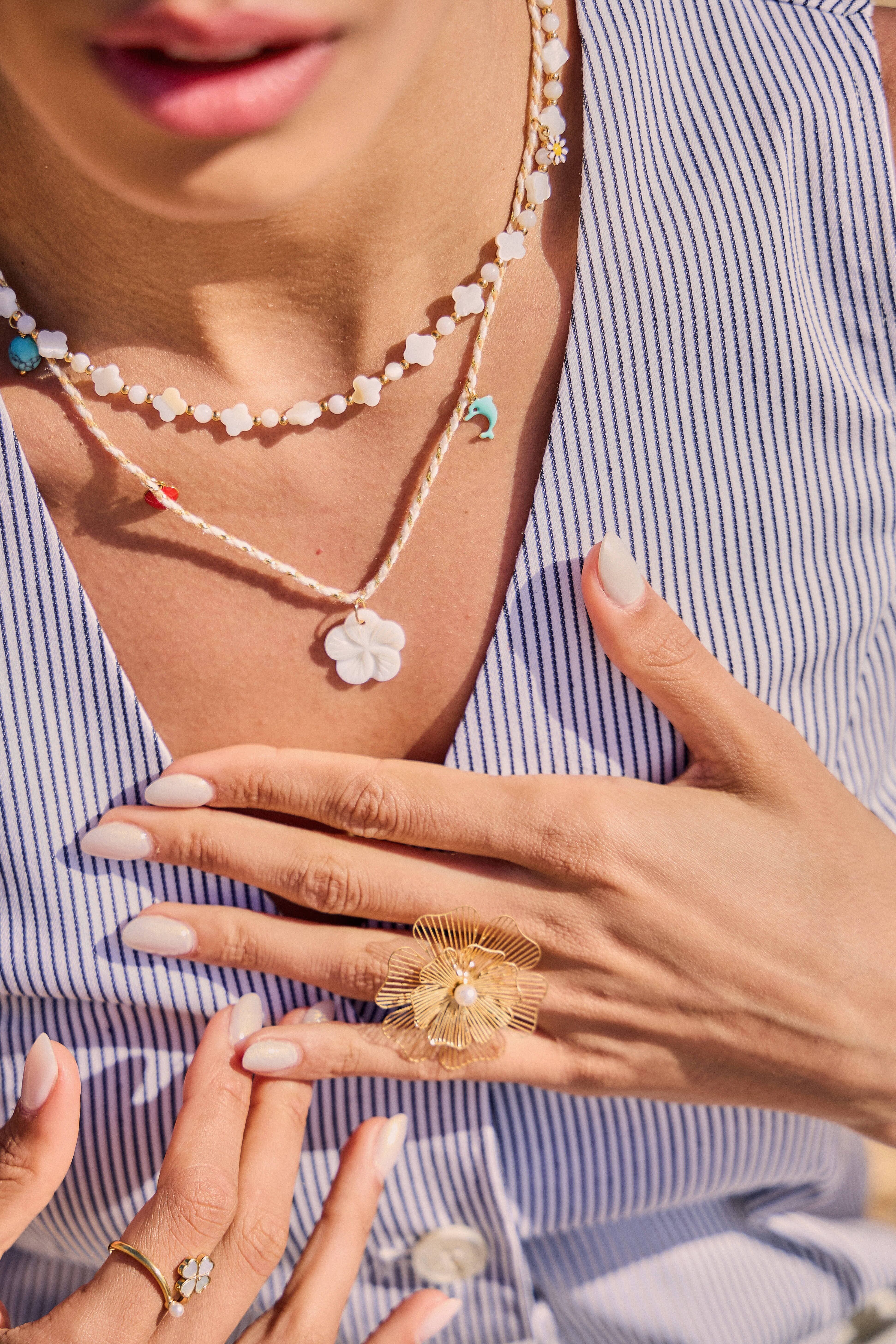 Edelstahl-Charm-Kordelkette – kühne Eleganz