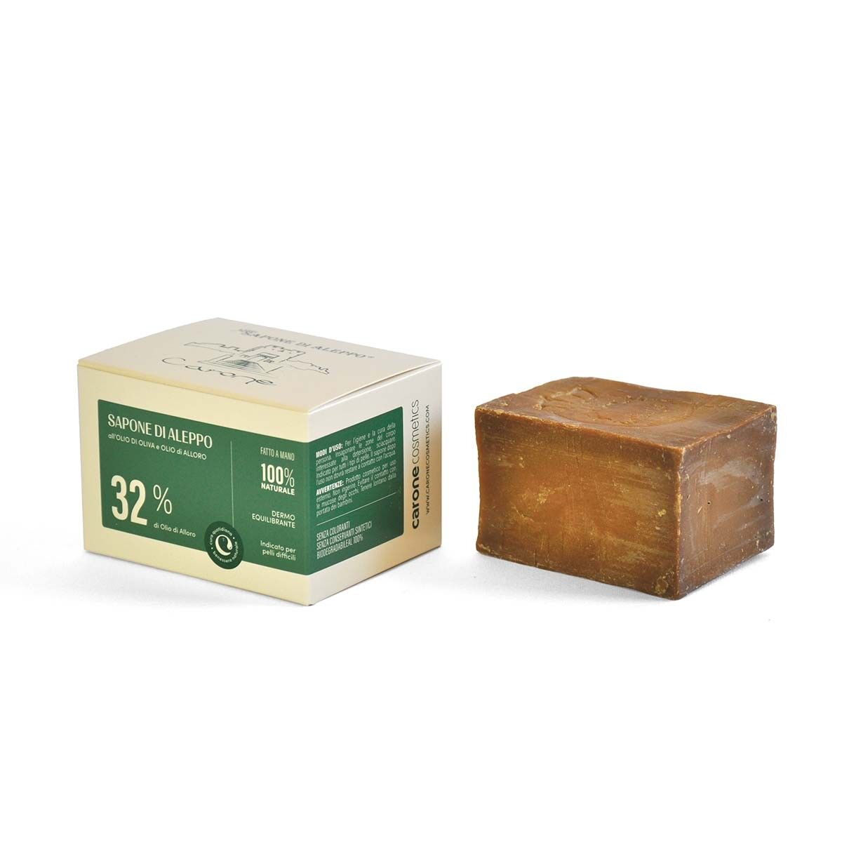 🧼 JABÓN DE BARRA CARONE ALEPO 32% ACEITE DE LAUREL – 180g
